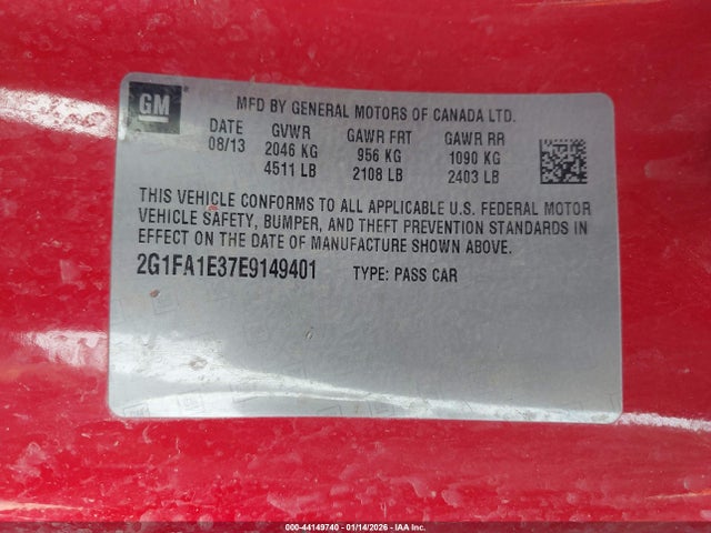 Chevrolet Camaro 2ls 2014 2G1FA1E37E9149401 Image 9