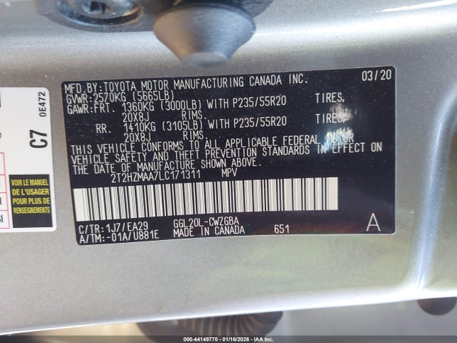 2T2HZMAA7LC171311 Lexus RX 350