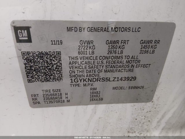 2020 CADILLAC XT5 1GYKNDRS5LZ143929 Photo 8