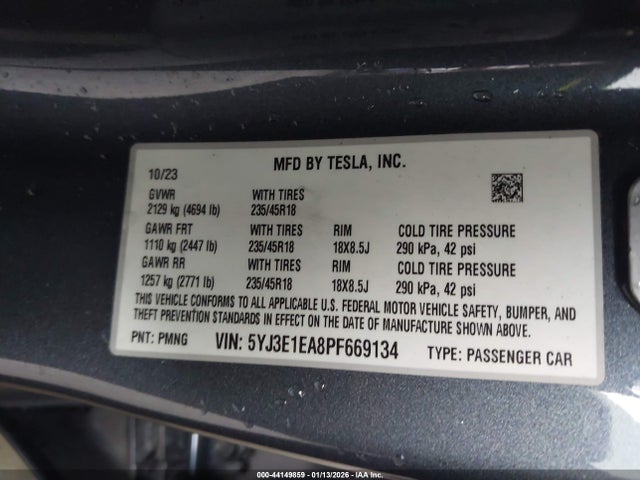 2023 TESLA MODEL 3 5YJ3E1EA8PF669134 Photo 8
