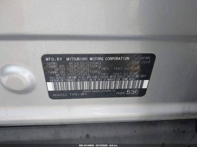 2018 MITSUBISHI ECLIPSE CROSS JA4AT4AA8JZ048072 Photo 8