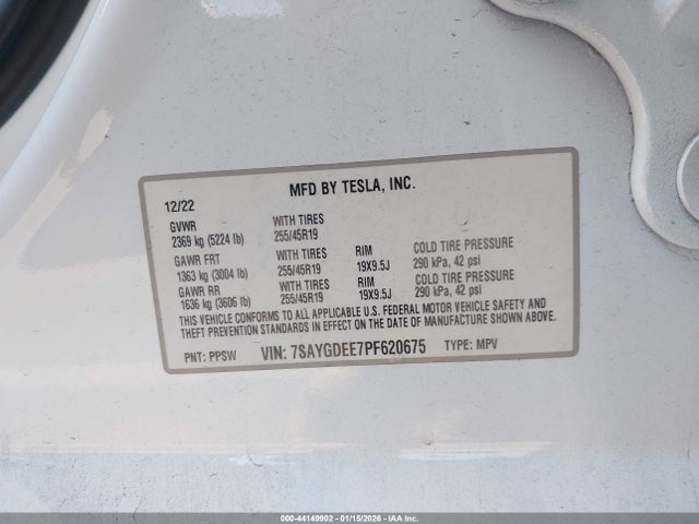 2023 TESLA MODEL Y 7SAYGDEE7PF620675 Photo 8