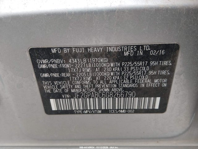 Subaru Crosstrek 2.0i Premium 2016 JF2GPABC6G8266790 Image 9
