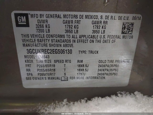 3GCUKREC2EG506130 Chevrolet Silverado 1500 2lt