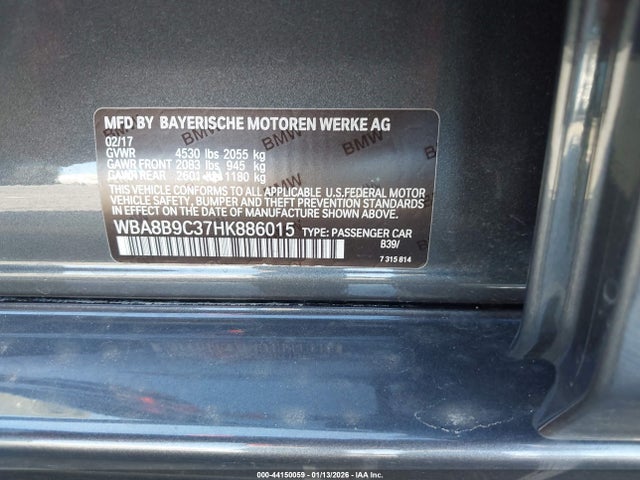 WBA8B9C37HK886015 BMW 330I