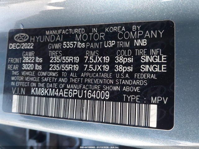 KM8KM4AE6PU164009 Hyundai IONIQ 5 SE