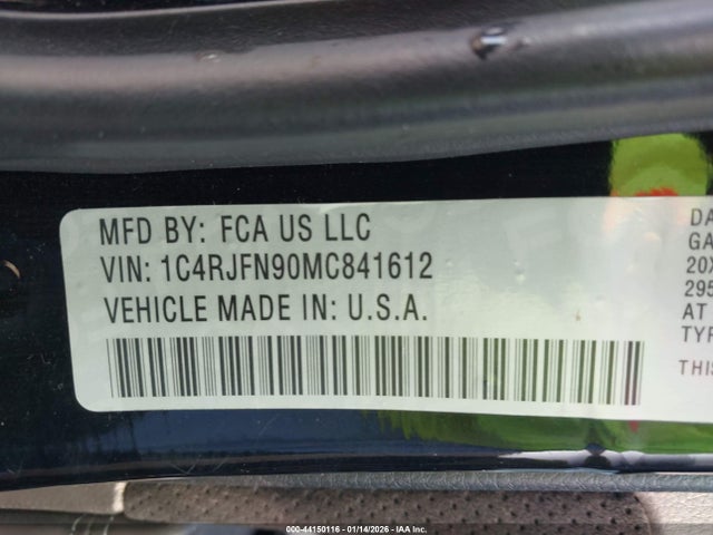 1C4RJFN90MC841612 Jeep Grand Cherokee Trackhawk 4x4