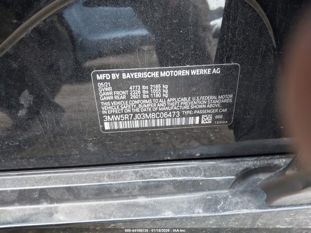 Продаж на аукціоні авто 2021 Bmw 330i Xdrive, vin: 3MW5R7J03M8C06473, номер лоту: 44150138