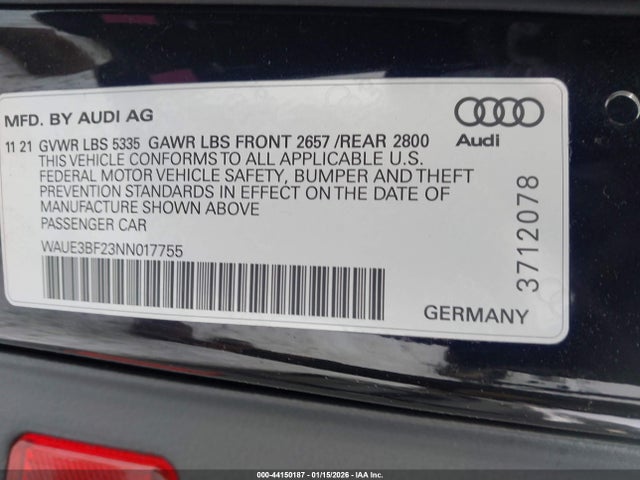2022 AUDI A6 WAUE3BF23NN017755 Photo 8