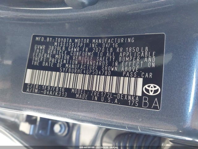Toyota Corolla Le Plus 2016 5YFBURHE4GP504780 Image 9