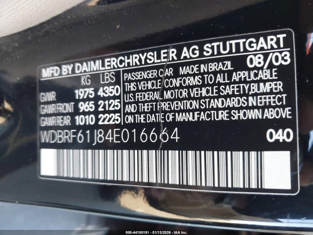 2004 MERCEDES-BENZ C 240 WDBRF61J84E016664 Photo 8