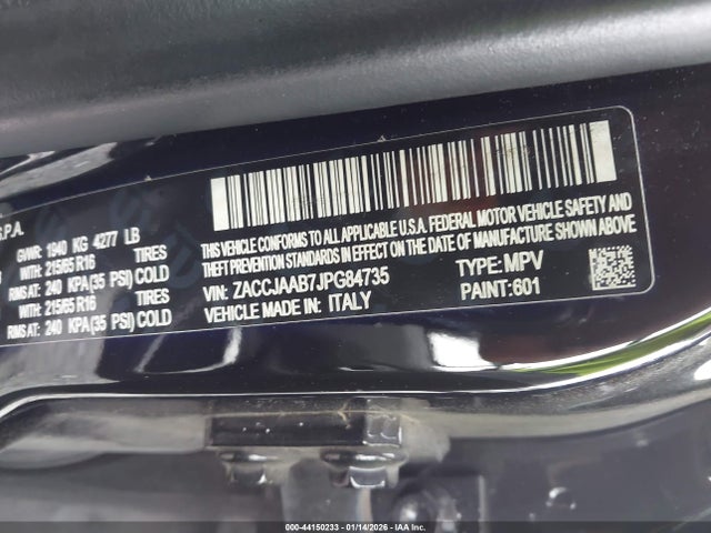44150233 :رقم المزاد ، ZACCJAAB7JPG84735 vin ، 2018 Jeep Renegade Sport Fwd مزاد بيع