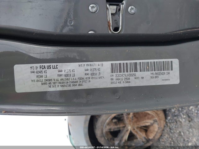 2C3CDXCT6JH289256 Dodge Charger R/t Rwd