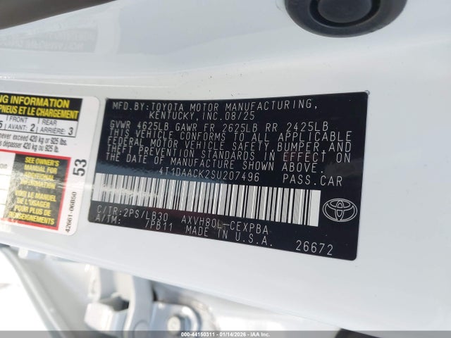 Toyota CAMRY XSE 2025 4T1DAACK2SU207496 Image 9