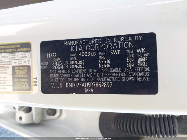 KNDJ23AU5P7862892 KIA SOUL LX