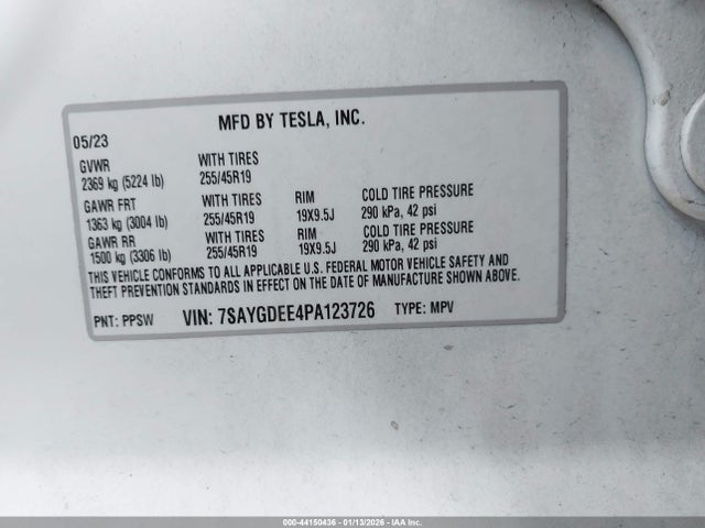 2023 TESLA MODEL Y 7SAYGDEE4PA123726 Photo 8
