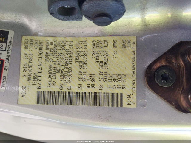 1N6BD0CT1FN711279 Nissan FRONTIER S