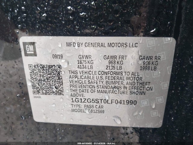 1G1ZG5ST0LF041990 Chevrolet Malibu Fwd Rs