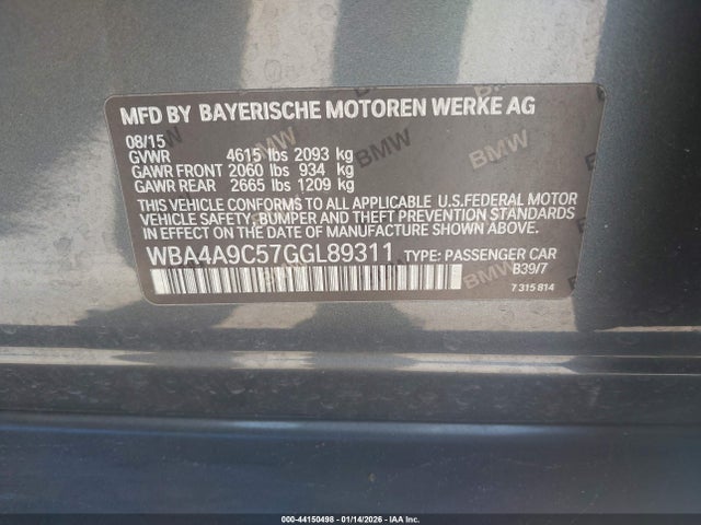 WBA4A9C57GGL89311 BMW 428i Gran Coupe