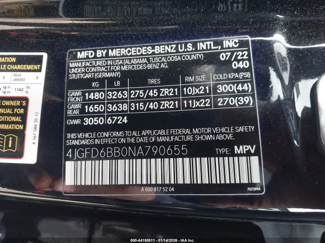 2022 Mercedes-benz Amg Gle 53 Coupe 4matic მანქანა იყიდება აუქციონზე, vin: 4JGFD6BB0NA790655, აუქციონის ნომერი: 44150511