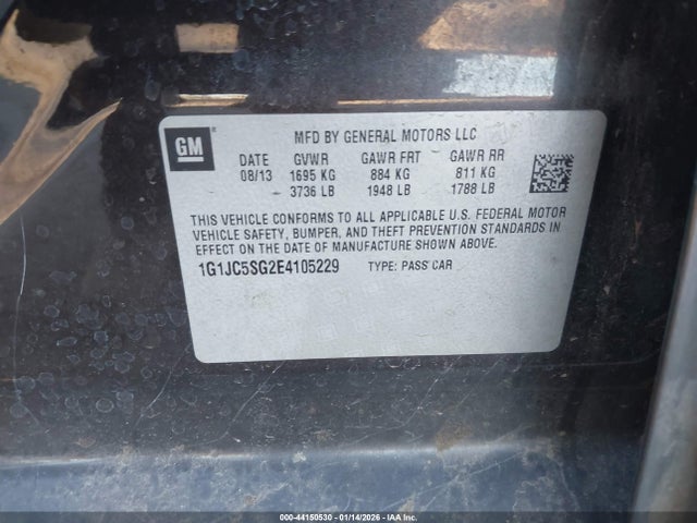 1G1JC5SG2E4105229 Chevrolet Sonic Lt Auto