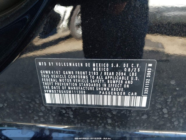 3VWBX7BU4SM111306 Volkswagen Jetta 1.5t Sport