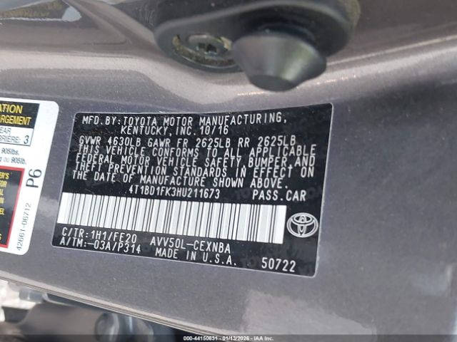 2017 TOYOTA CAMRY HYBRID 4T1BD1FK3HU211673 Photo 8
