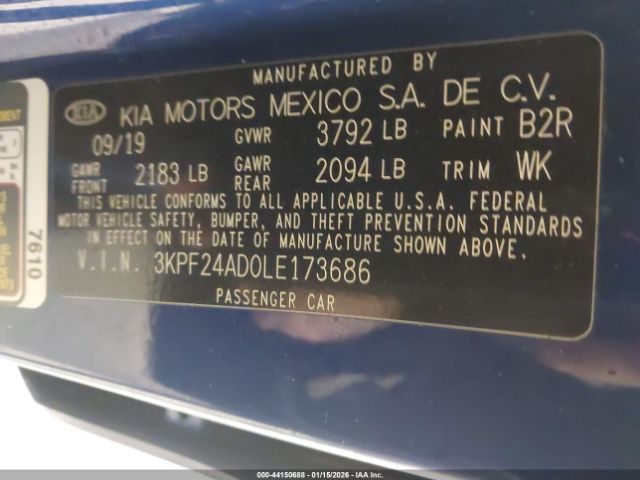 2020 KIA FORTE 3KPF24AD0LE173686 Photo 8