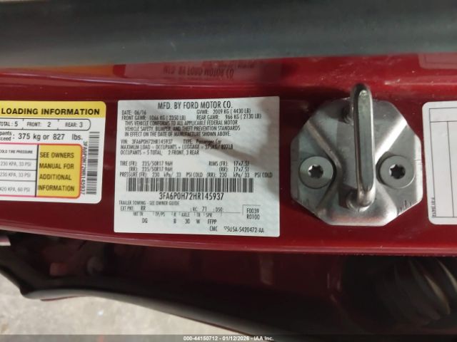 2017 FORD FUSION 3FA6P0H72HR145937 Photo 8