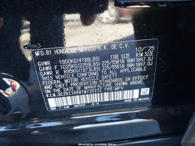3CZRZ1H58TM725232 Honda Hr-v 2wd Sport