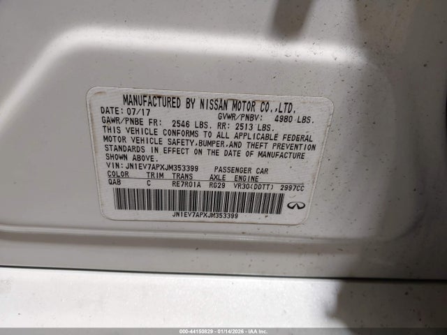 Aukcja sprzedaży 2018 Infiniti Q50 3.0t Luxe, vin: JN1EV7APXJM353399, numer aukcji: 44150829