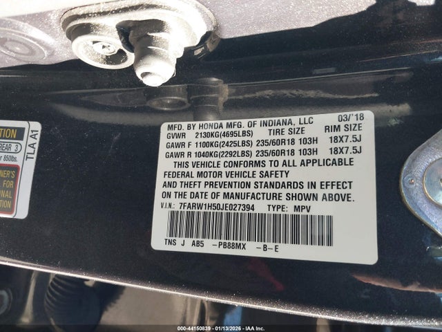 7FARW1H50JE027394 Honda CR-V EX