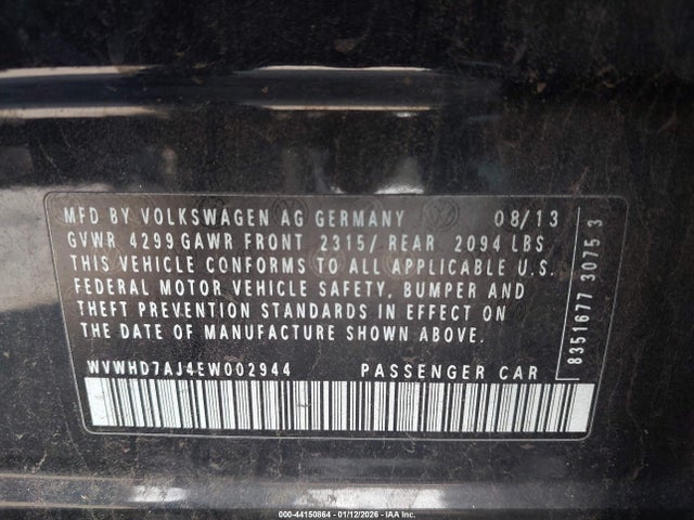 WVWHD7AJ4EW002944 Volkswagen Gti Wolfsburg Edition
