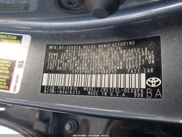 Toyota Corolla Le Eco 2015 5YFBPRHE3FP180212 Image 9