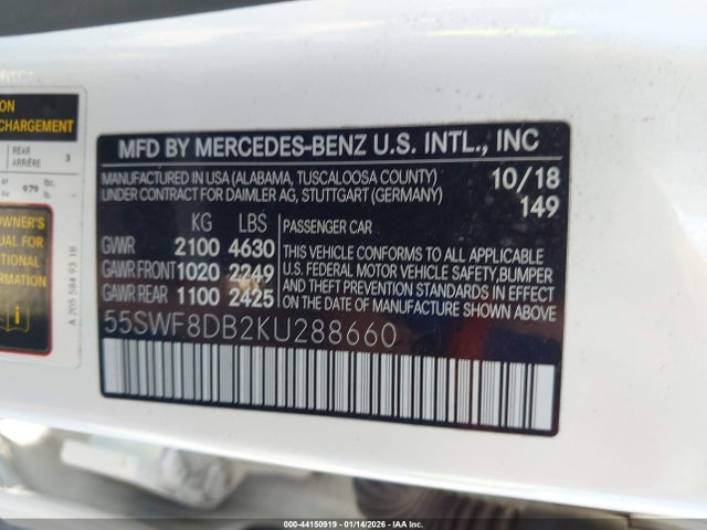 2019 MERCEDES-BENZ C 300 55SWF8DB2KU288660 Photo 8