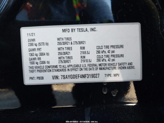 7SAYGDEF4NF319027 Tesla Model Y Performance Dual Motor All-wheel Drive