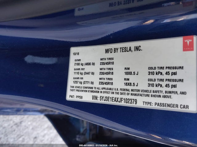 2018 TESLA MODEL 3 5YJ3E1EAXJF102379 Photo 8