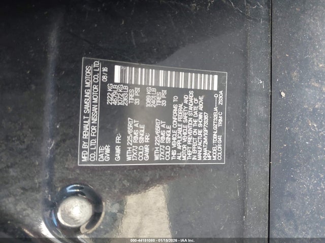 KNMAT2MV1GP731387 Nissan ROGUE SV