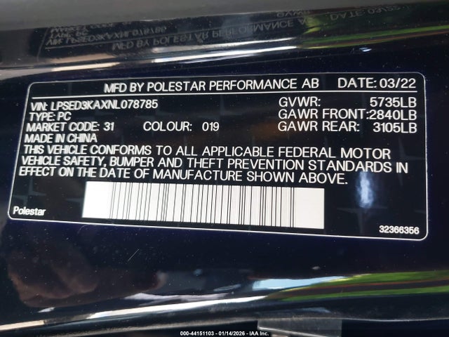 2022 POLESTAR 2 LPSED3KAXNL078785 Photo 8