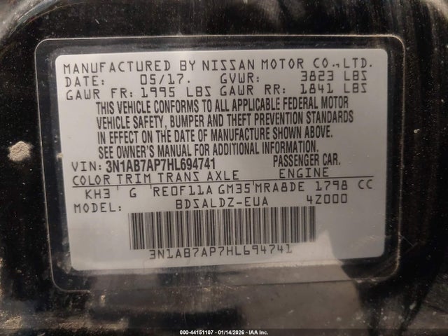 Nissan SENTRA SV 2017 3N1AB7AP7HL694741 Image 9