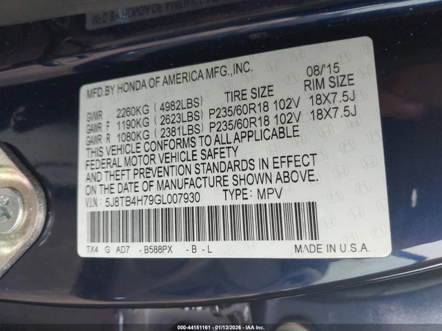 2016 ACURA RDX 5J8TB4H79GL007930 Photo 8