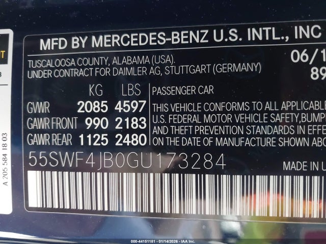 55SWF4JB0GU173284 Mercedes-Benz C 300 Luxury