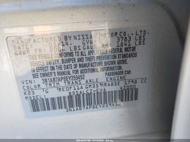 3N1AB7AP8EY259452 Nissan SENTRA S