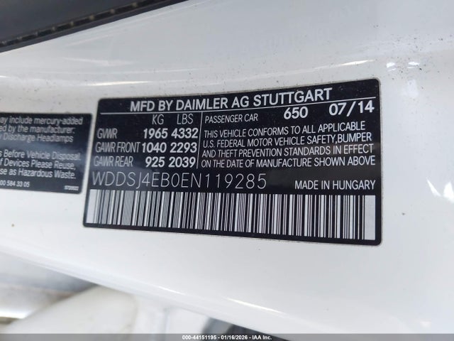 Mercedes-Benz CLA 250 2014 WDDSJ4EB0EN119285 Image 9