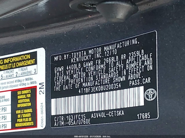 2011 TOYOTA CAMRY 4T1BF3EK0BU200354 Photo 8