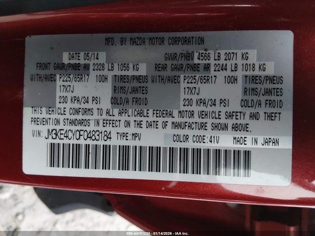 JM3KE4CY0F0483184 Mazda Cx-5 Touring