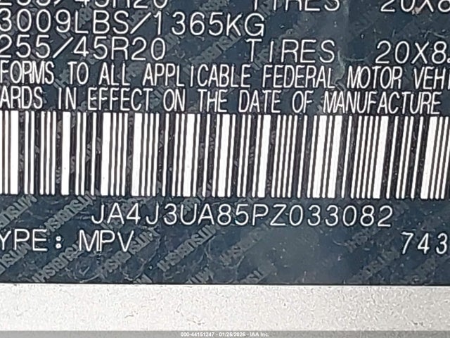JA4J3UA85PZ033082 Mitsubishi Outlander Se 2.5 2wd