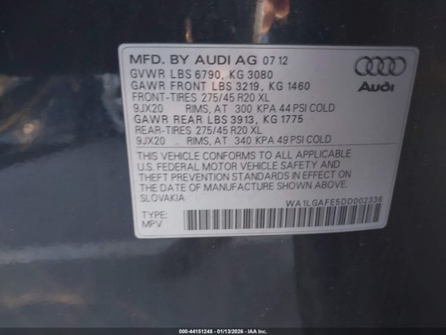 2013 AUDI Q7 WA1LGAFE5DD002336 Photo 8