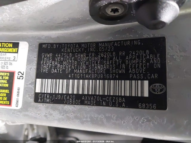 4T1G11AK8PU816874 Toyota CAMRY SE