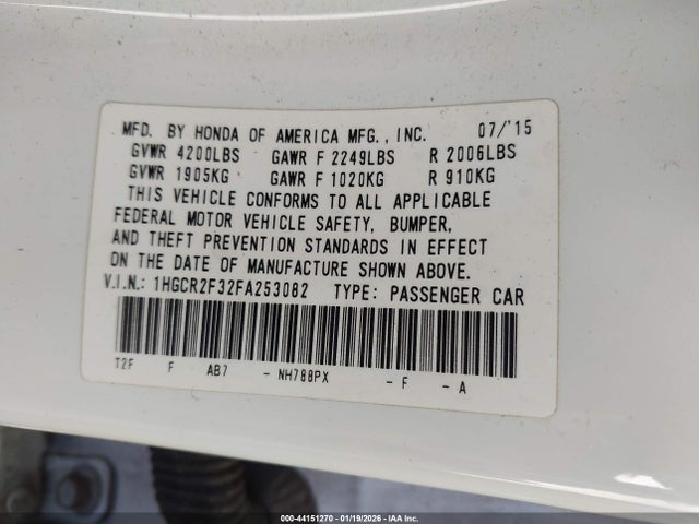 Продажа на аукционе авто 2015 Honda Accord Lx, vin: 1HGCR2F32FA253082, номер лота: 44151270